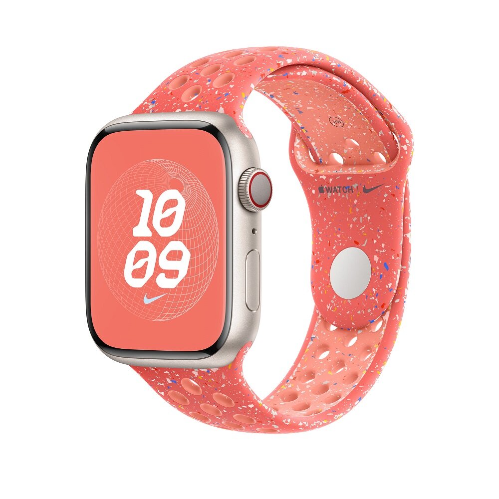 Pasek sportowy Apple Nike MUVE3ZM/A grafika przedstawia smartwatch z paskiem pod skosem