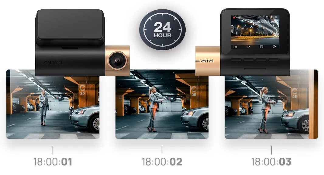 Wideorejestrator 70Mai Dash Cam Lite 2 D10 Full HD schemat działania nagrywania poklatkowego