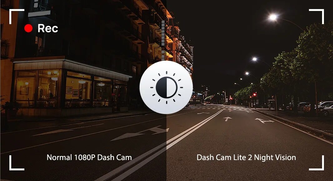 Wideorejestrator 70Mai Dash Cam Lite 2 D10 Full HD prezentacja trybu nocnego