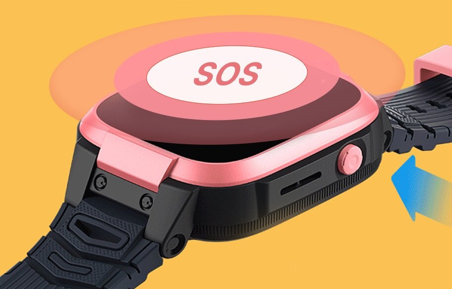 Smartwatch Mibro Z3 4G LTE różowy grafika przedstawiająca przycisk SOS