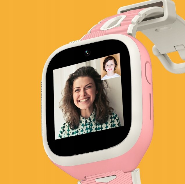 Smartwatch Mibro P5 4G LTE różowy grafika przedstawiająca połączenie wideo