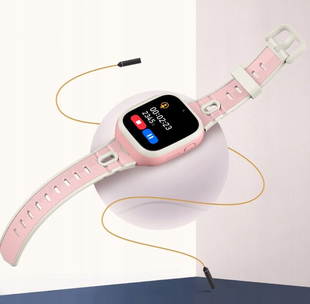 Smartwatch Mibro P5 4G LTE różowy widok na zegarek pod skosem