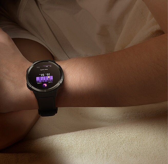 Smartwatch Mibro GS czarny grafika przedstawiająca monitorowanie snu