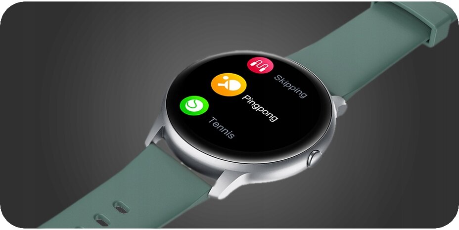 Smartwatch Imilab KW66 szary grafika przedstawia smartwatch pod skosem wyświetlający menu trybów sportowych