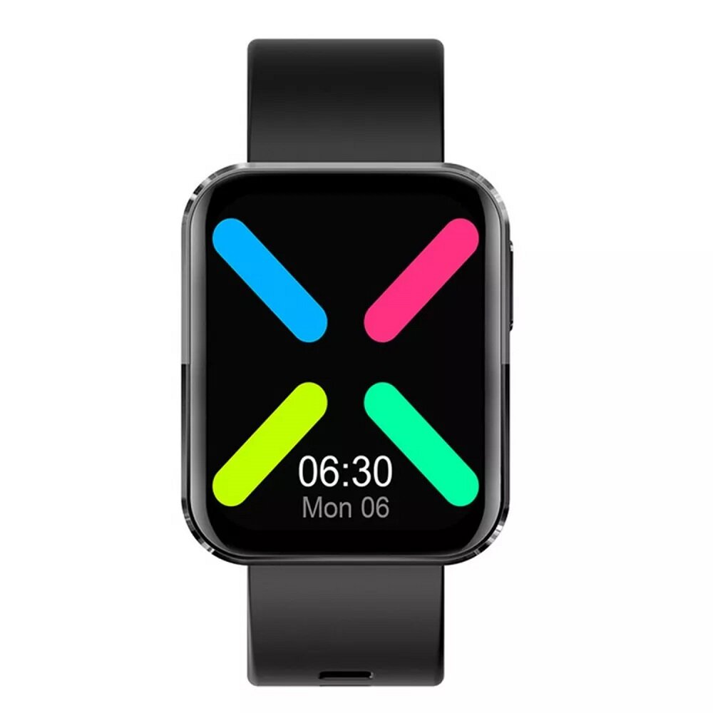 Smartwatch Kumi GT6 czarny grafika przedstawia smartwatch od frontu