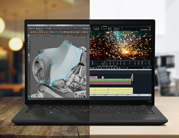 Laptop Lenovo ThinkPad P14s 16GB 1TB widok na obrazy wyświetlane na ekranie laptopa