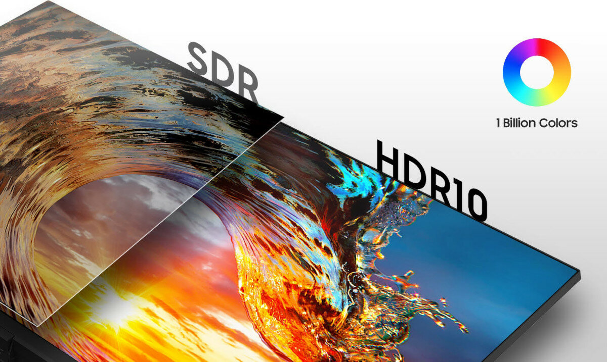 Monitor Samsung ViewFinity S70A 4K 27 grafika przedstawiająca róźnice pomiędzy wyświetlaczem SDR i HDR10 