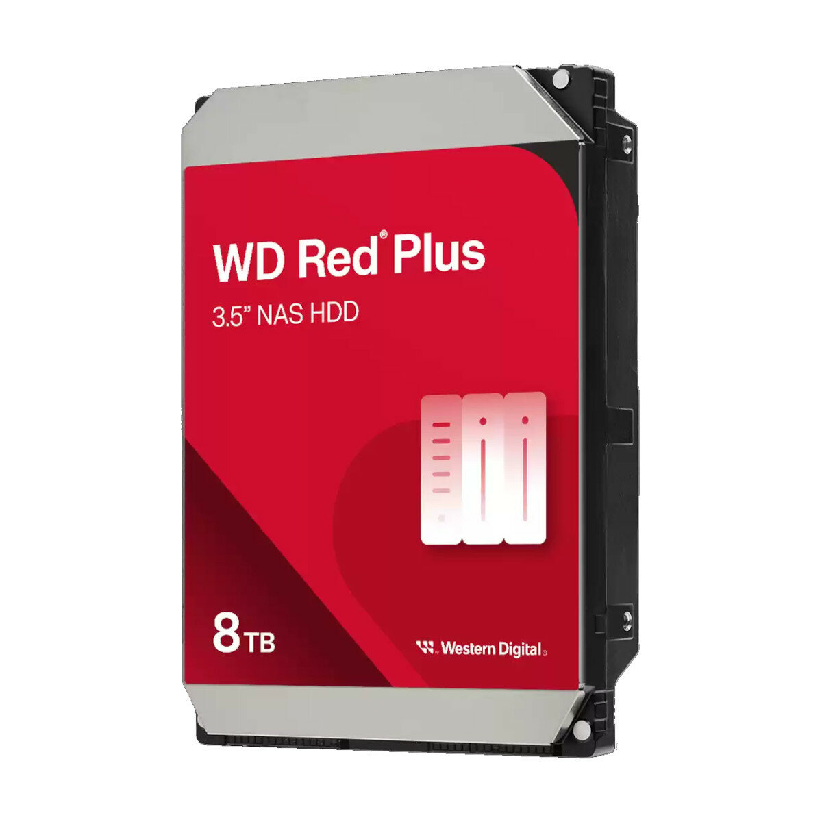 Dysk Western Digital Red Plus NAS 3,5'' zdjęcie dysku pod skosem