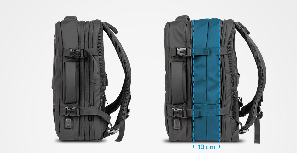 Plecak do laptopa Natec Camel Pro grafika przedstawia wizualizację komór plecaka