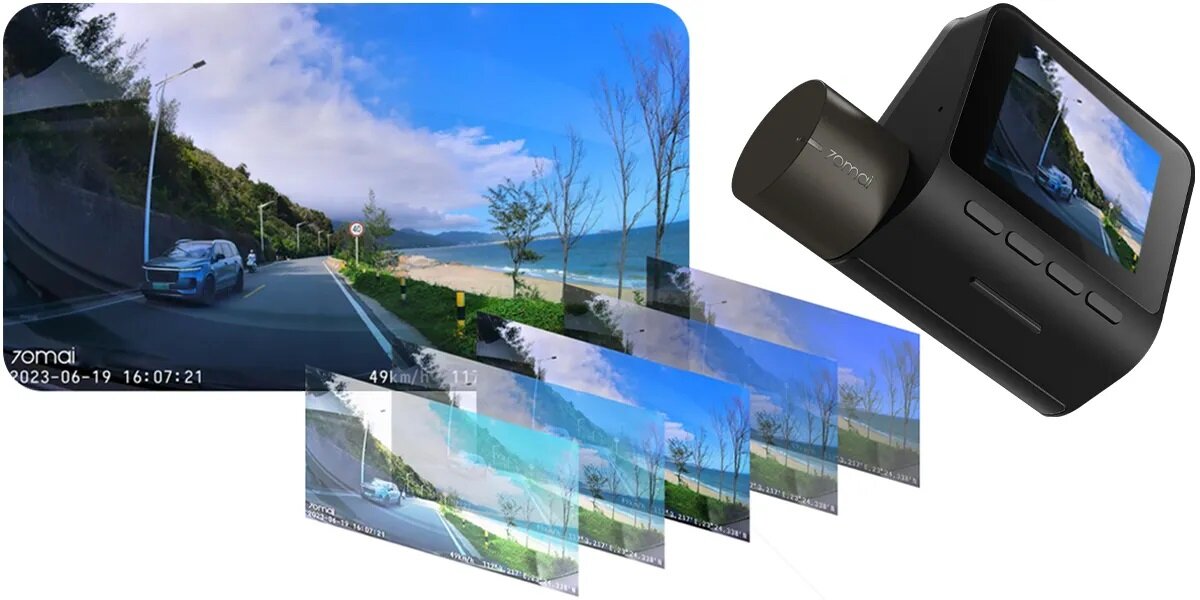 Wideorejestrator 70Mai Dash Cam A200 HDR prezentacja technologii MaiColor Vivid+ 