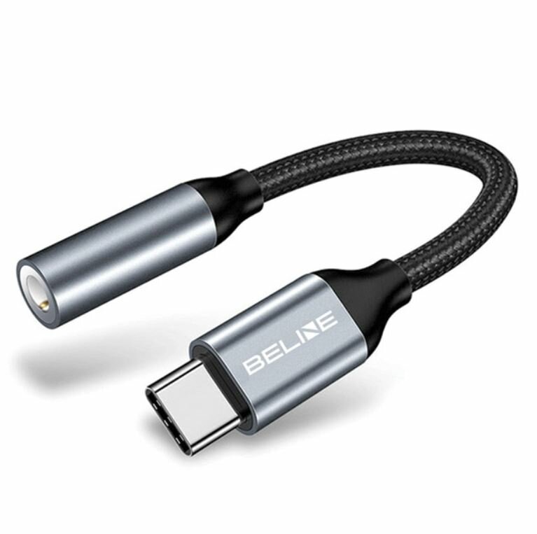Adapter Beline ZB160LRB01 USB-C/Jack 3,5mm widok pod skosem