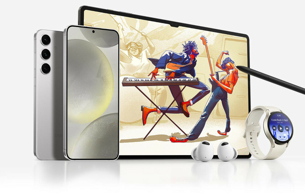 Smartfon Samsung Galaxy S24 SM-S921BD 8/128GB Żółty grafika przedstawiająca przykładowy zestaw kompatybilnych urządzeń