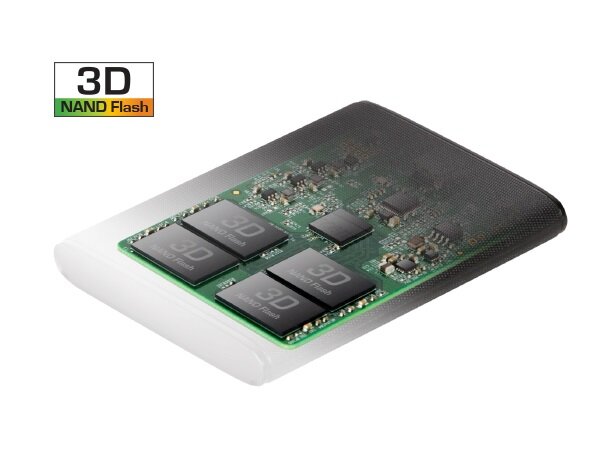 Dysk przenośny Transcend ESD270C 2TB SSD w przekroju z widocznymi kośćmi nand