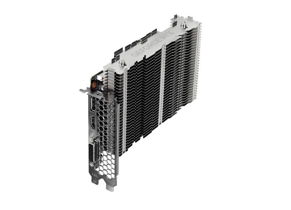 Karta graficzna Palit GeForce RTX 3050 KalmX 6GB pod skosem frontem