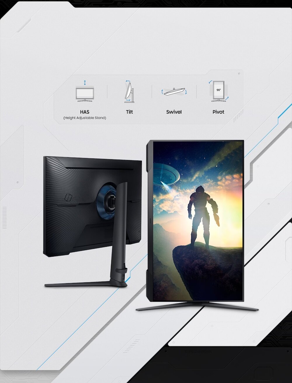 Monitor Samsung Odyssey G5 LS32CG510EUXEN 32 165Hz widok ukazujący możliwości personalizacji