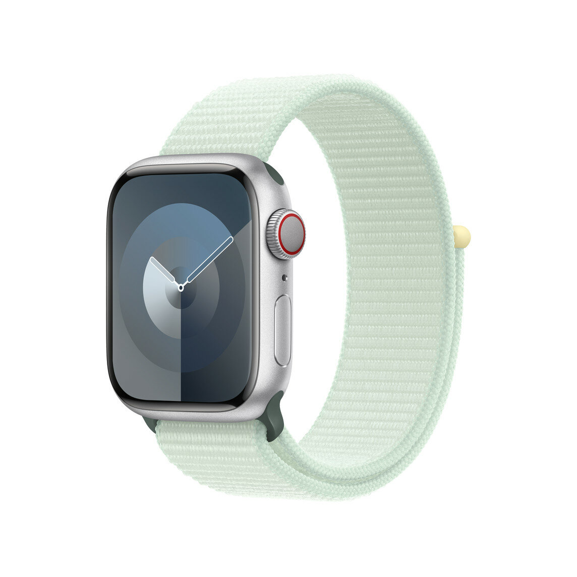 Opaska sportowa Apple MW4Q3ZM/A grafika przedstawia smartwatch z założoną opaską pod skosem