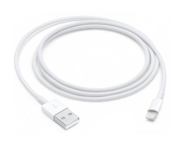 Kabel Apple ze złącza Lightning na USB grafika przedstawia zwinięty kabel