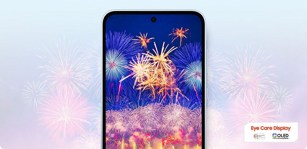 Smartfon Samsung Galaxy A35 5G 6/128GB błękitny widok na wyświetlacz od frontu