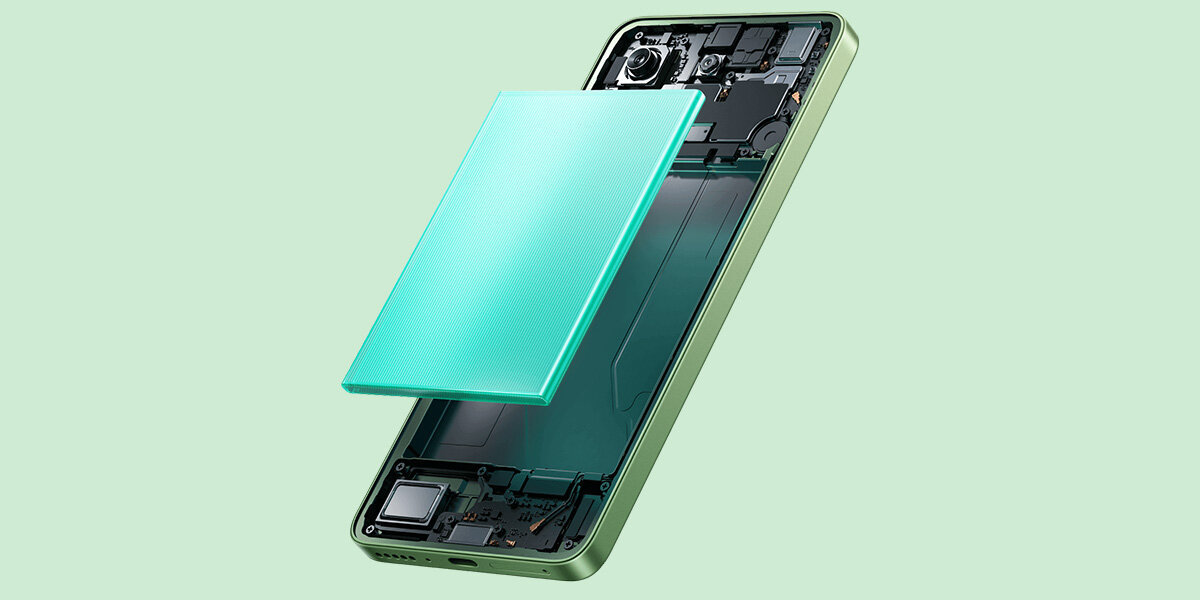 Smartfon Xiaomi Redmi Note 13 8/256 GB zielony grafika przedstawia wizualizację baterii