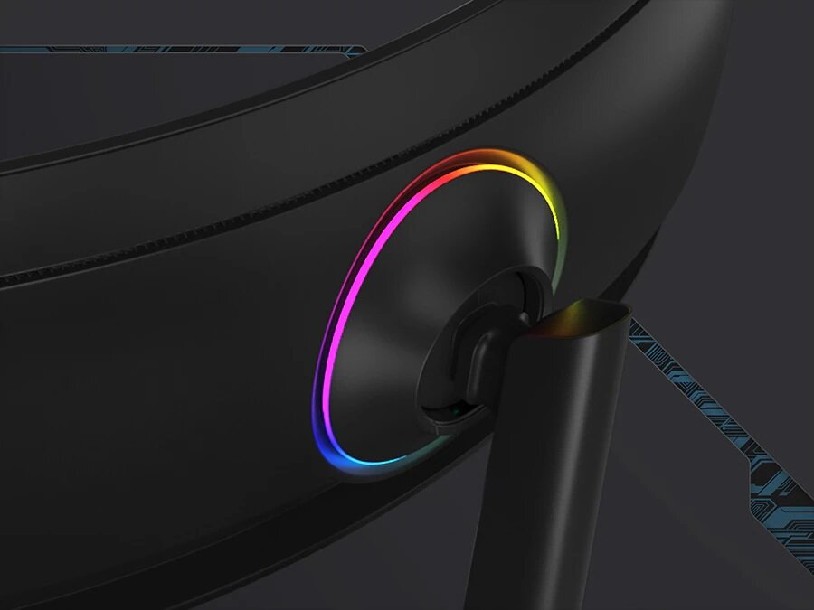 Monitor Samsung Odyssey G95C grafika przedstawia podświetlenie monitora od tyłu