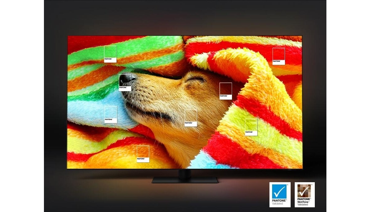 Telewizor Samsung QE85Q60DA QLED 4K 85” grafika przedstawia możliwości wyświetlania kolorów na telewizorze