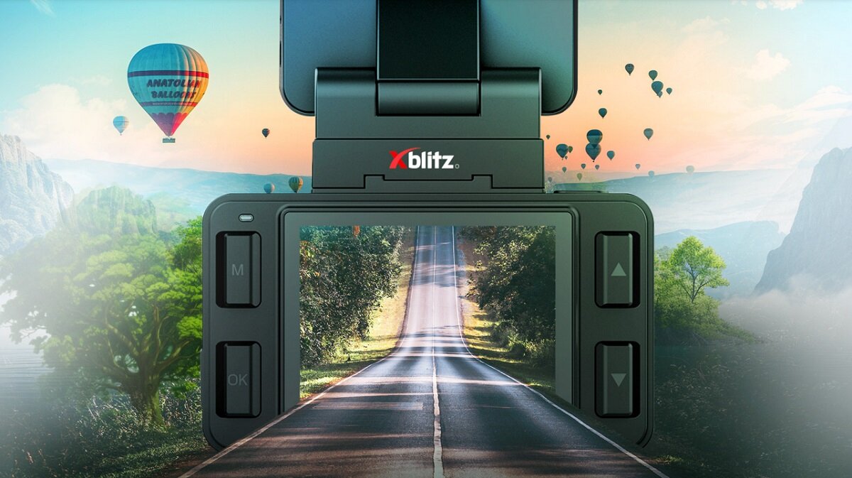 Wideorejestrator Xblitz Night 2 LCD 2” grafika przedstawia drogę wychodzącą z ekranu kamery