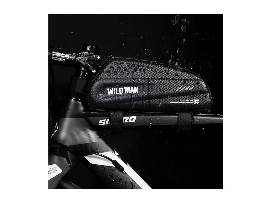 Etui na ramę roweru Wildman EX czarne na ramie roweru od boku