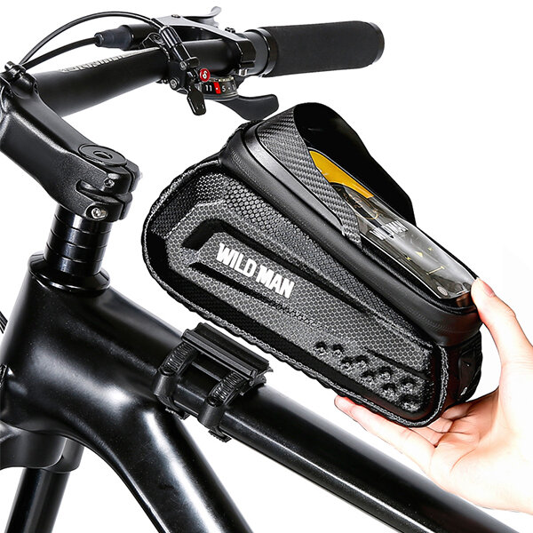 Uchwyt na ramę roweru Wildman L E10S czarny grafika przedstawia montaż uchwytu na ramę roweru