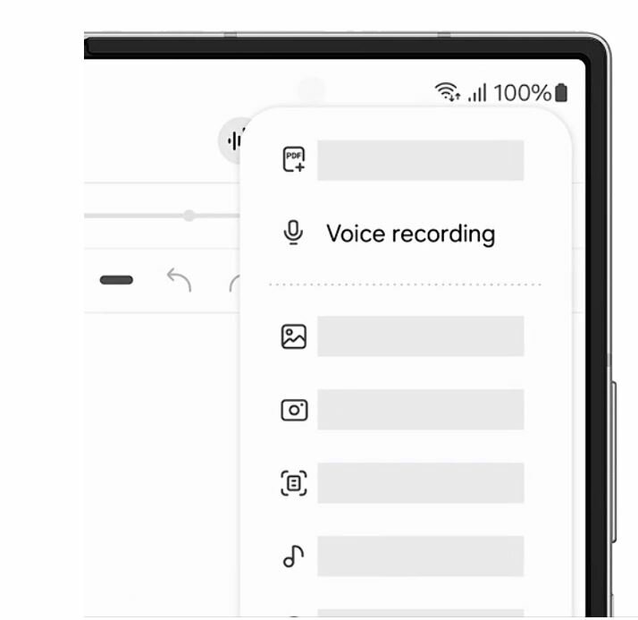 Smartfon Samsung Galaxy Z Fold6 5G 12/512GB szary widok na fragment nagrywania i transkrybcji głosu