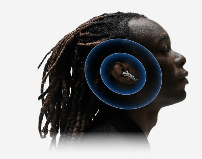 Słuchawki Samsung Galaxy Buds3 Pro R630 szare widok na mężczyznę od boku z założonymi słuchawkami