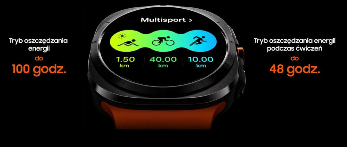 Smartwatch Samsung Galaxy Watch Ultra L705 LTE szary grafiak przedstawiająca czas działania baterii