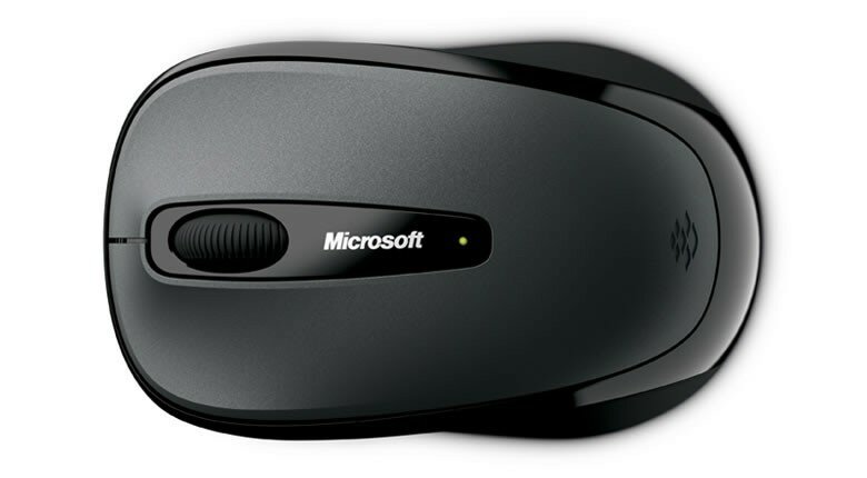 Mysz bezprzewodowa Microsoft 3500 czarna od góry