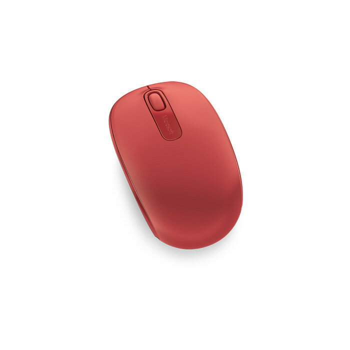 Mysz bezprzewodowa Microsoft 1850 U7Z-00033 czerwona widok na mysz od góry