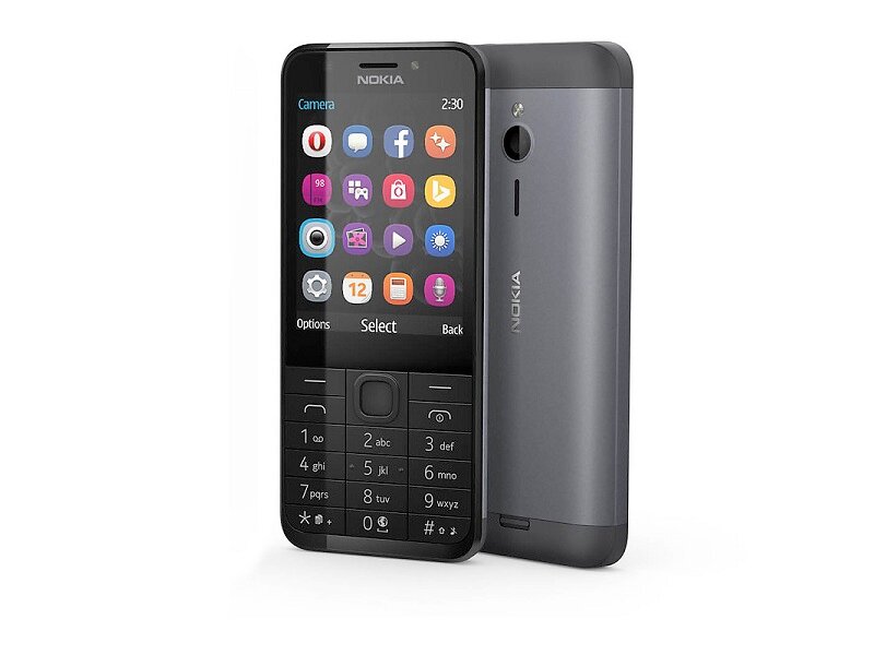Telefon Nokia 230 A00027000 widok na przód i tył telefonu
