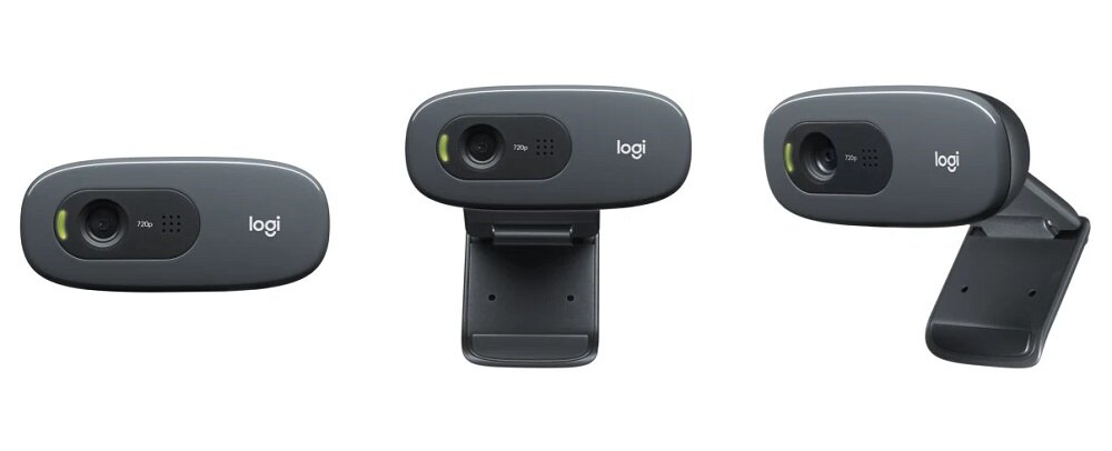 Kamera internetowa Logitech C270 960-001063 widok na kamerę od frontu i pod skosem w lewo
