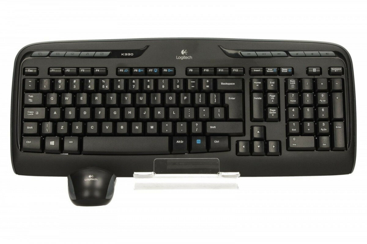 Mysz i klawiatura Logitech MK330 od frontu na białym tle