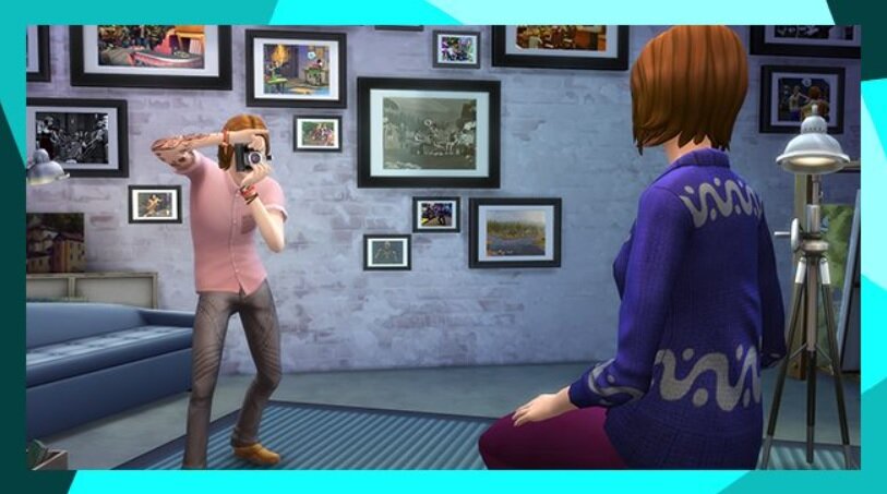Dodatek do gry Electronic Arts The Sims 4 Witaj w pracy na PC pokazana sesja fotograficzna w grze