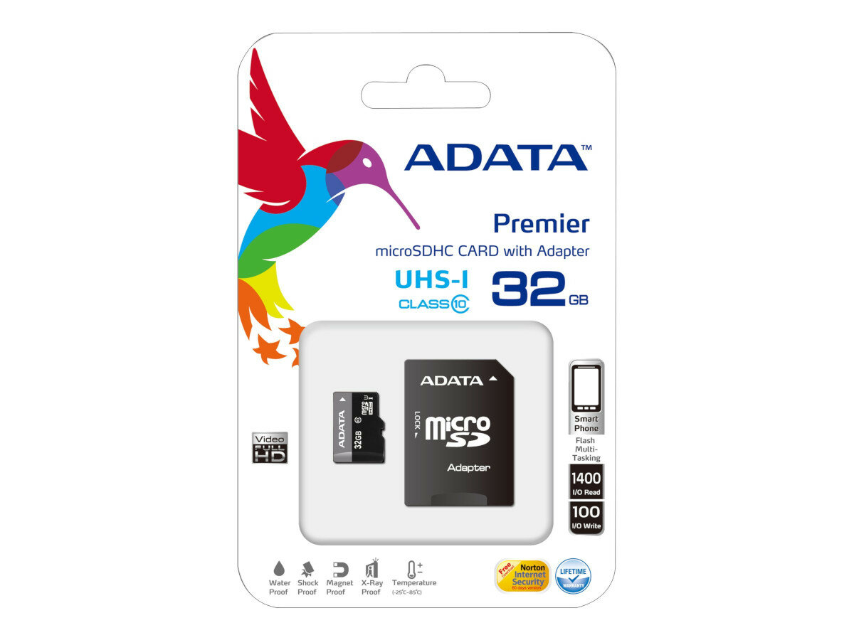 Karta pamięci Adata Premier 32GB + adapter w opakowaniu