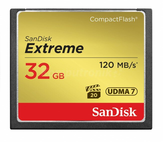 Karta pamięci SanDisk Compactflash Extreme SDCFXSB-032G-G46 32GB widok od przodu