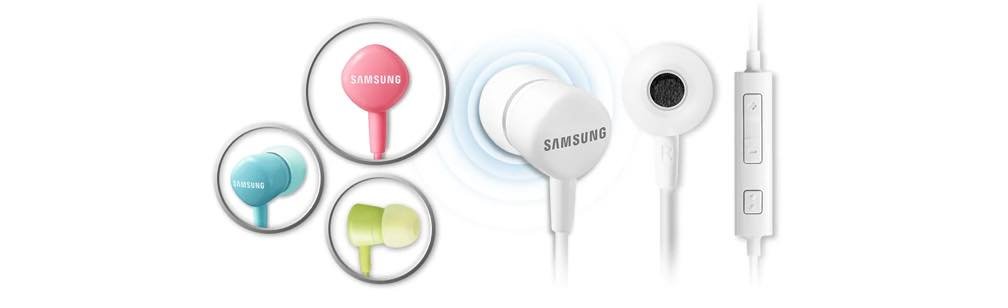 Słuchawki douszne Samsung HS130 EO-HS1303WEGWW białe zblizenie na dostępne wersje kolorystyczne słuchawek