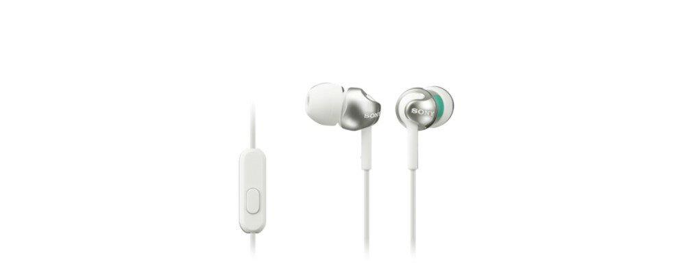 Słuchawki douszne Sony MDR-EX110AP widok na słuchawki z mikrofonem