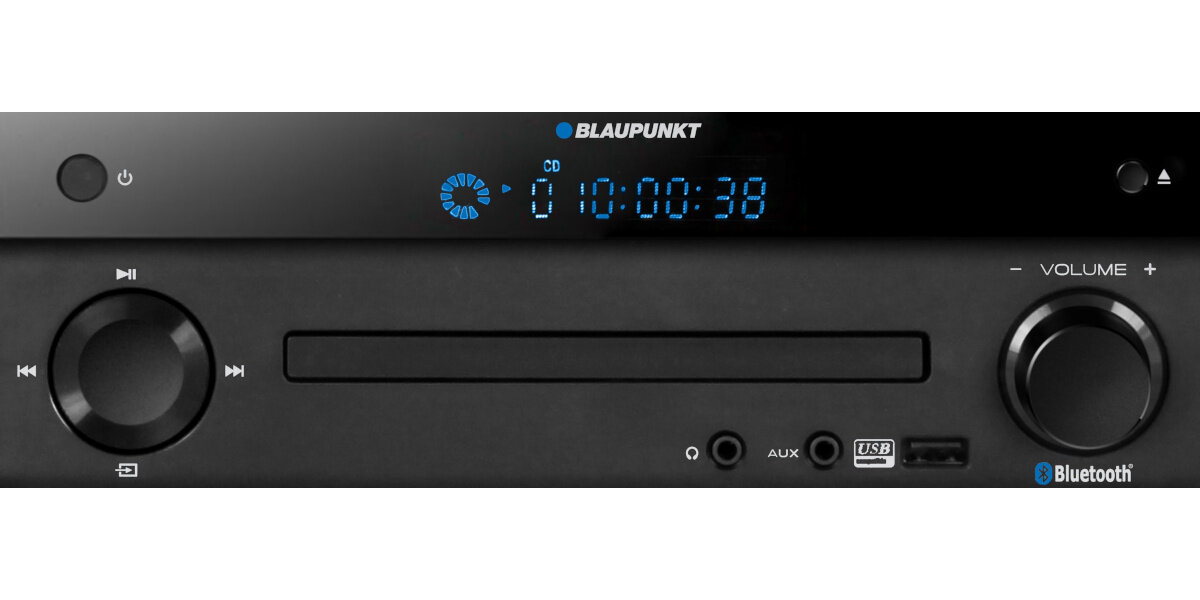 Mikrowieża Blaupunkt MS30BT z Bluetooth oraz odtwarzaczem CD i USB czarna zbliżenie na wyświetlacz
