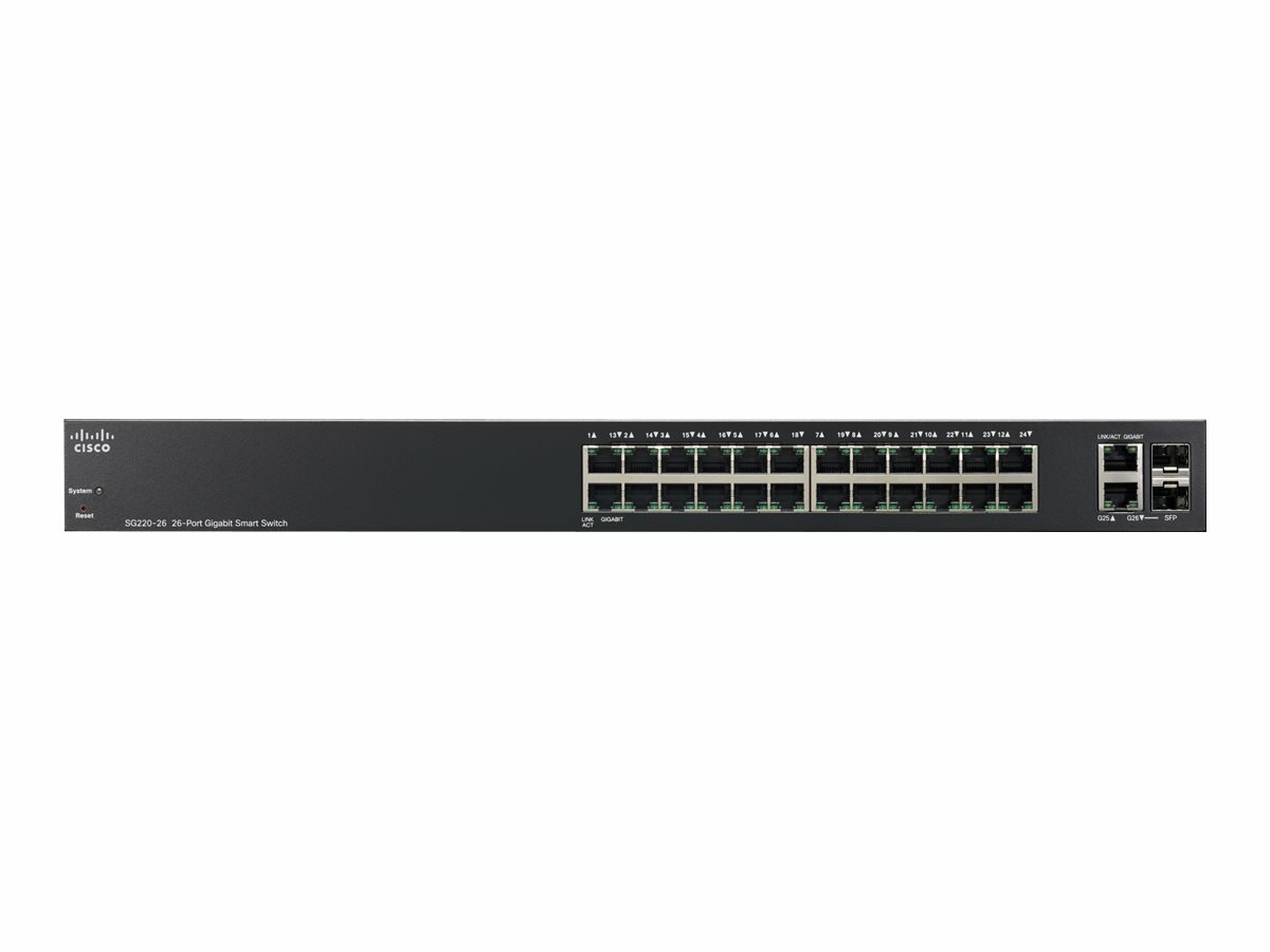 Switch Cisco SF110-24-EU 24x10/100 widoczny frontem pod skosem