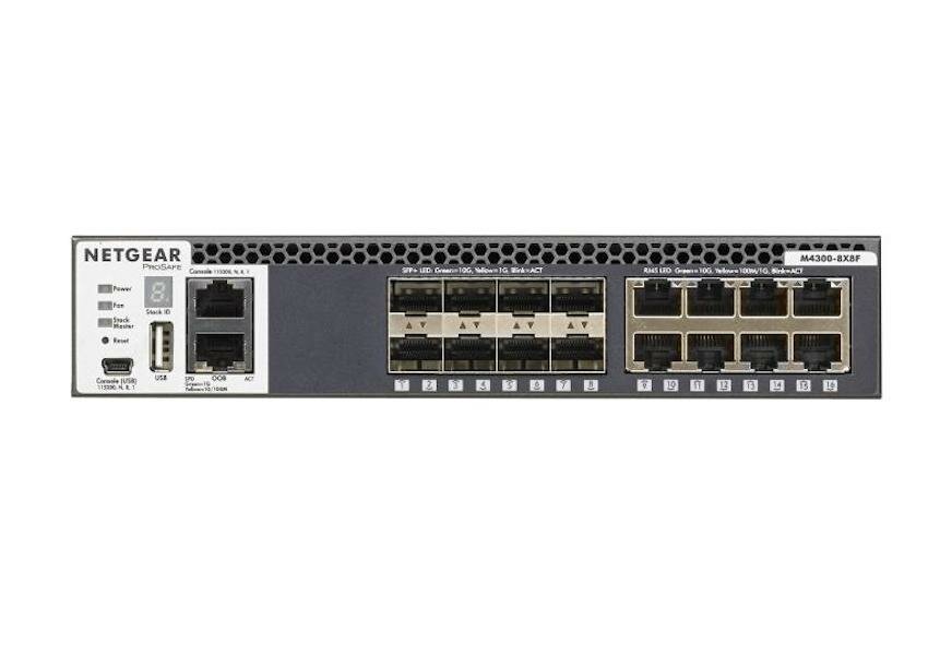 Switch Netgear XSM4316S 8x10GE 8xSFP widoczny frontem