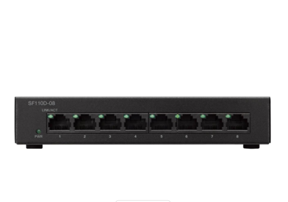 Switch Cisco SF110D-16-EU 8x10/100Mbit widoczny frontem