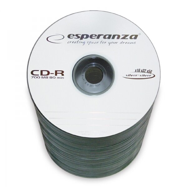 Płyty CD-R Esperanza Szpindel 2001 widoczne z góry 