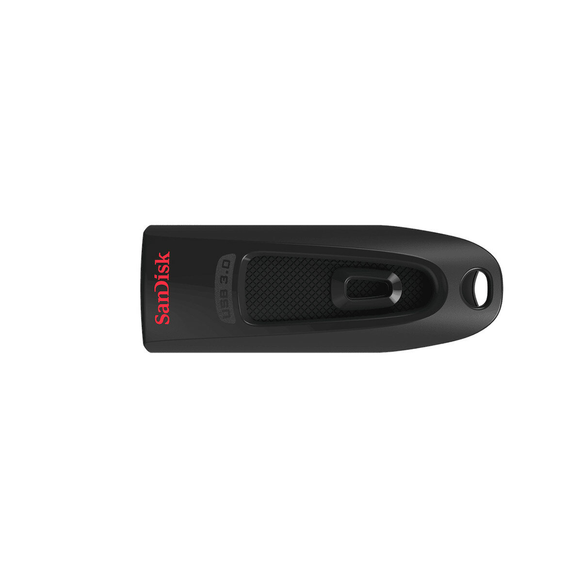 Pendrive SanDisk Ultra USB 3.0 128 GB wydoczny z góry ze schowanym złączem