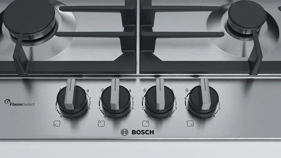 Płyta gazowa Bosch PCH6A5B90 widok na pokrętła