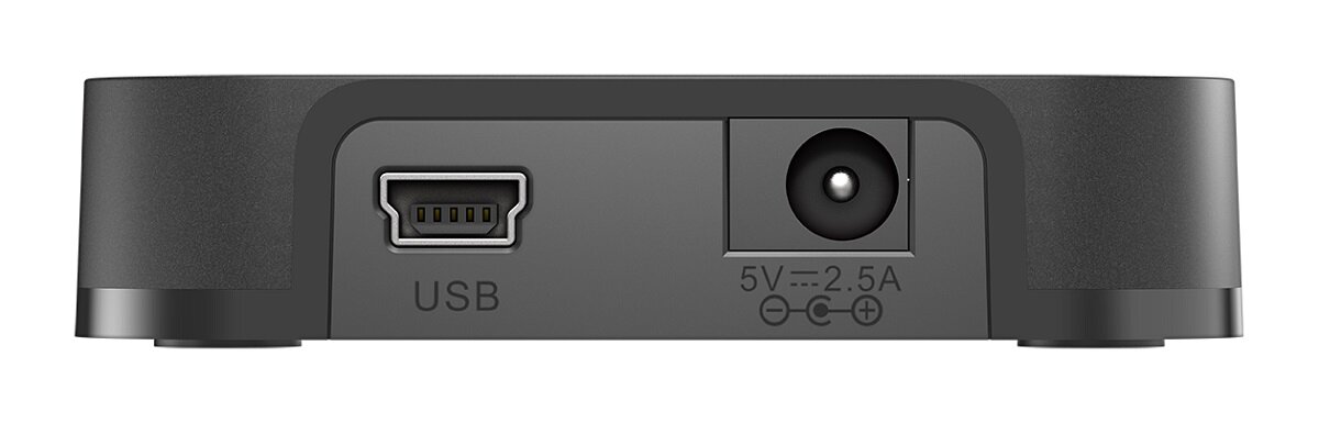 HUB USB D-Link DUB-H4 USB 2.0 złącze zasilania i port wejściowy