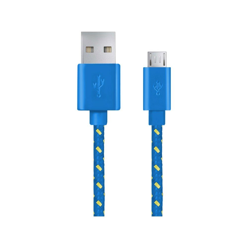 Kabel Micro USB Esperanza EB181B w kolorze niebieskim widoczny frontem  